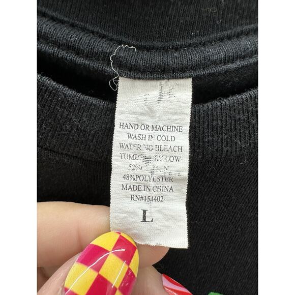 Unbranded Mens T-Shirt Size Large Black Graphic Flower Skull ShortSleeve Paradis - Picture 5 of 10